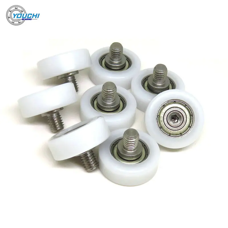 Ролики с покрытием из пом 19 мм винтом M5 и подшипником 605 10 шт. BS60519-7C1L6M5 19x7 для
