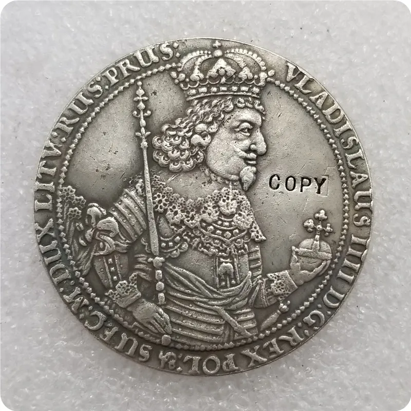 Памятные монеты Польши Thaler medalions 1644 Gedanensis VLADISLAV IV копия монет Реплика медаль
