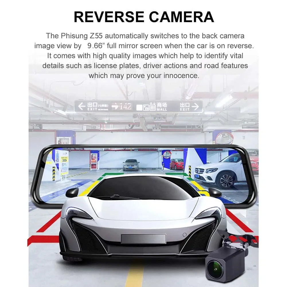 4G Android 8 1 9 66 дюймов видеорегистратор ADAS Wi-Fi Двойная Запись видео 1080P объектив RAM2G