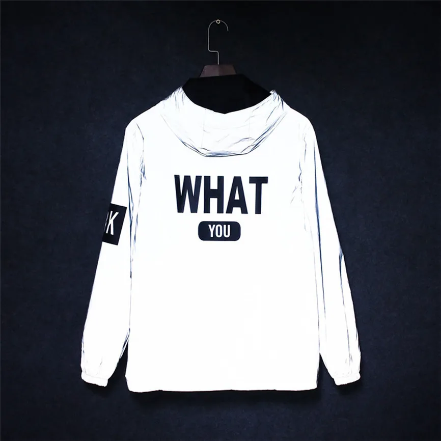 Новая полностью Светоотражающая куртка для мужчин/женщин Harajuku ветровка куртки с