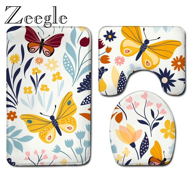 

Hone Deocr моющийся U-Образный Коврик для ванной комнаты, фланелевый коврик для унитаза, Противоскользящий коврик для ванной комнаты