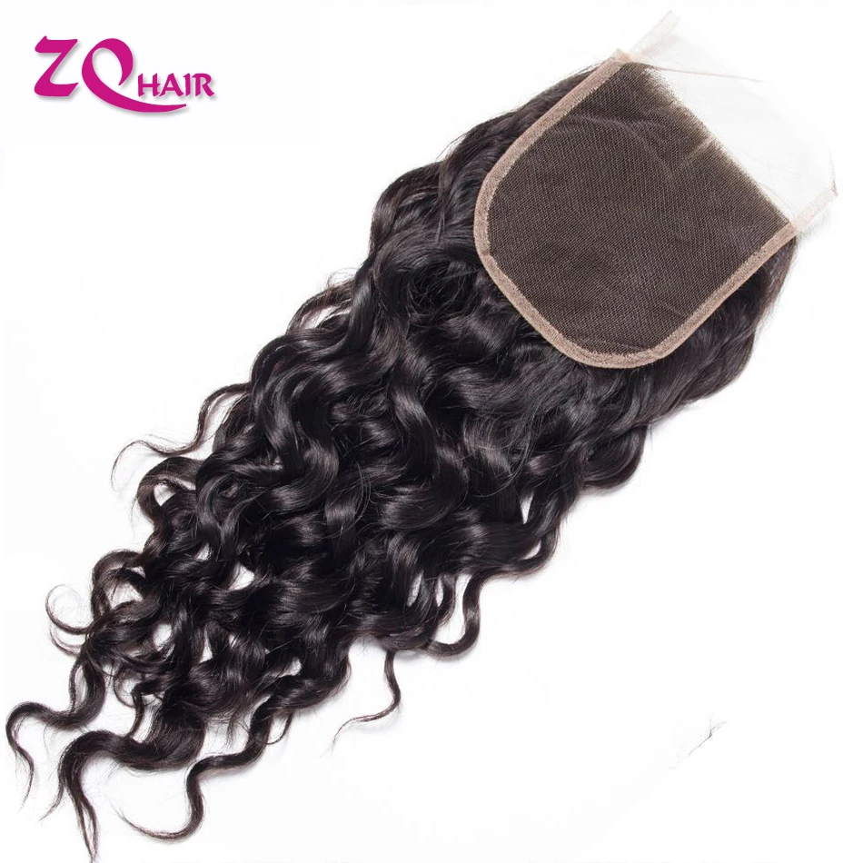 

Water Wave Indian Remy Human Hair 18 20 22 Inch Pre Plucked With Baby Hair Natural Hairlines HD 5x5 Lace Closure Only For Women