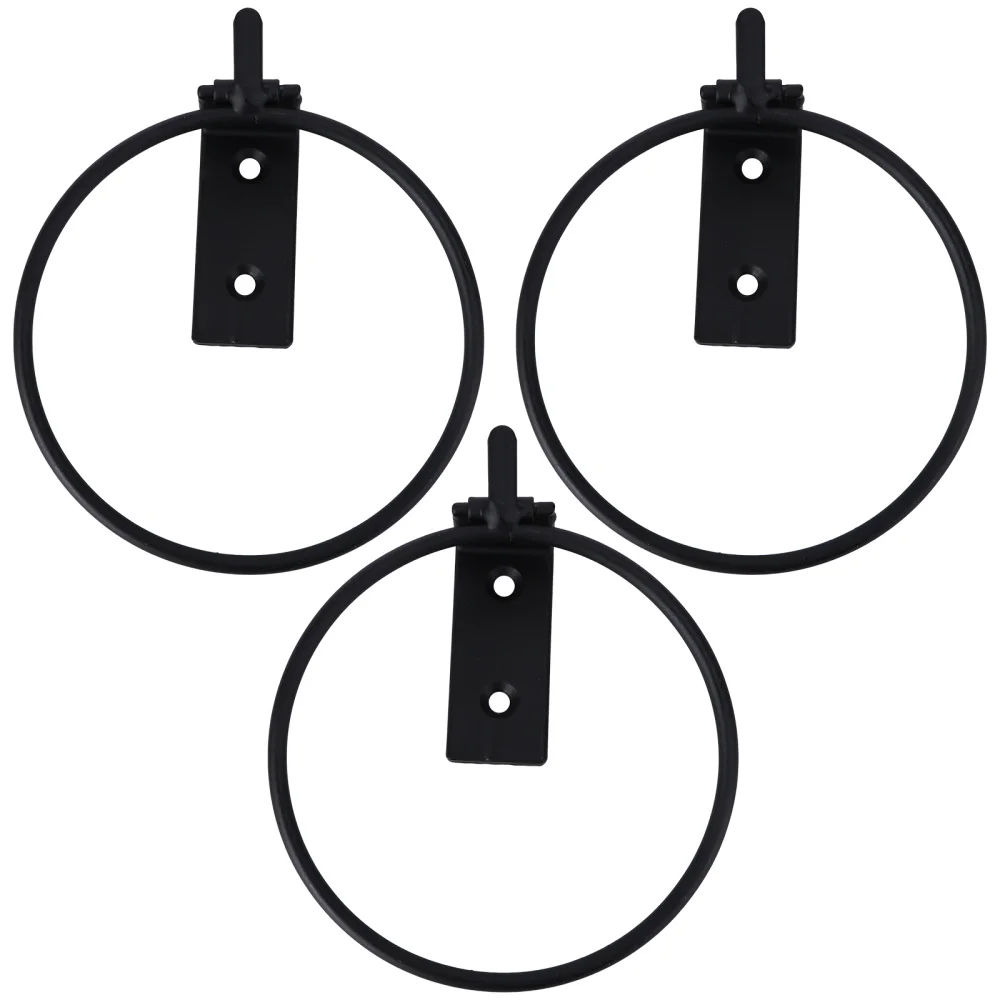 

3pcs Wall Mounted Flower Pot Tray Metal Iron Ring Flowerpot Wall Bracket Planter Tray (13.5x11x6.5cm)