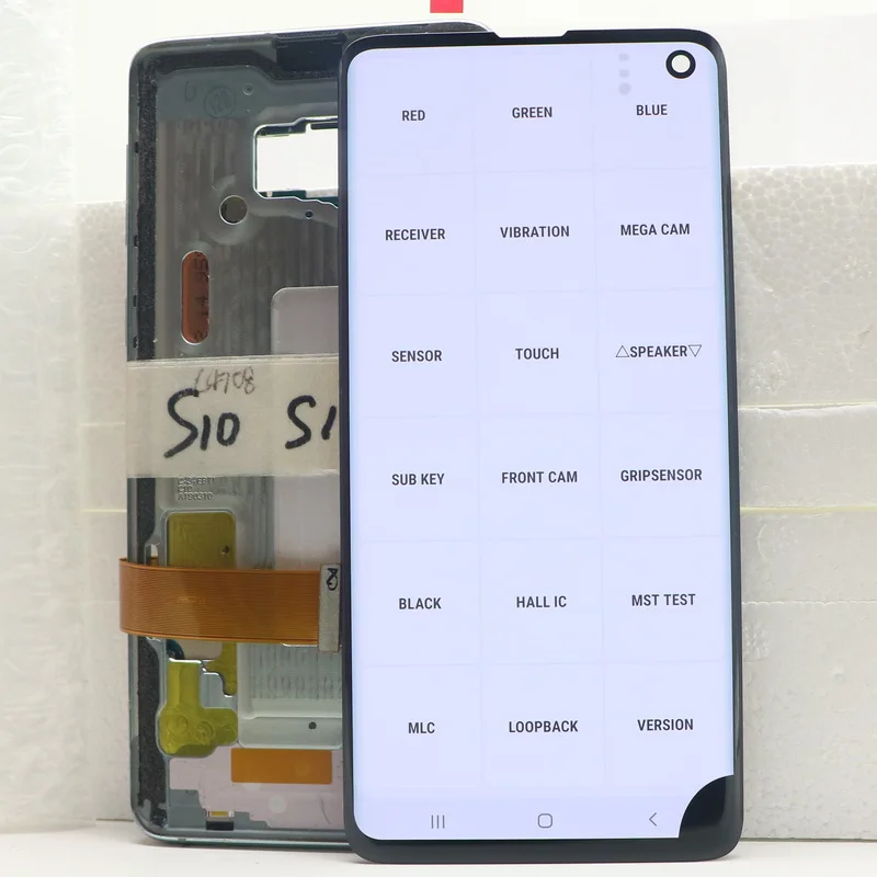 Tanie Oryginalny AMOLED S10 LCD Do Samsung S10 G973 SM-G9730 G973F SM-G973F/DS Wyświetlacz LCD I Ekran Dotykowy Digitizer Zgromadzenie