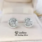 Женские серьги-гвоздики из серебра 925 пробы, с кубическим цирконием, с круглой лестницей, сбоку, CCE727