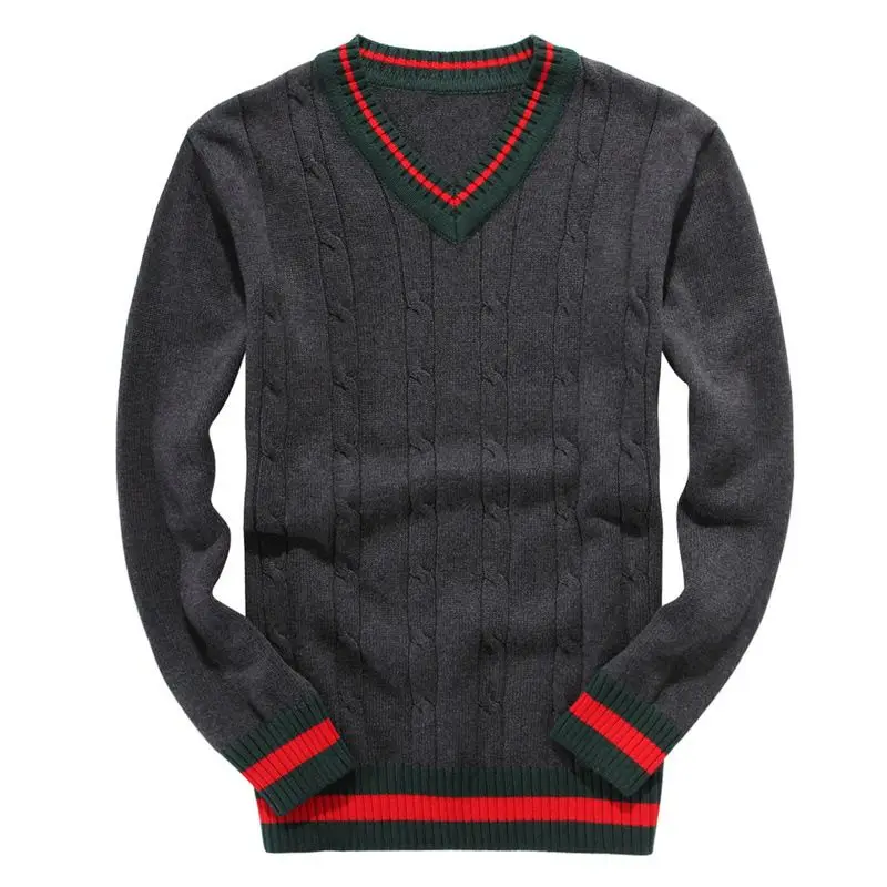 

GG01 High Quality Men V-neck Cotton Sweater Winter Jersey Jumper Hombre Pull Homme Hiver Pullover Men Knitted Sweaters Top
