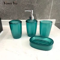 4pcsset plastic bathroom accessories lotion dispenser toothbrush holder soap box set for home decoration gift