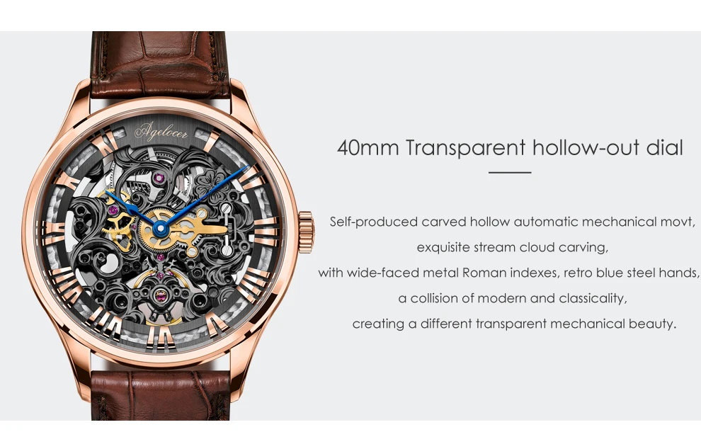 AGELOCER Reloj швейцарские черные мужские часы-скелетоны кожаные спортивные часы запас хода 80H часы наручные часы Relogio Masculino