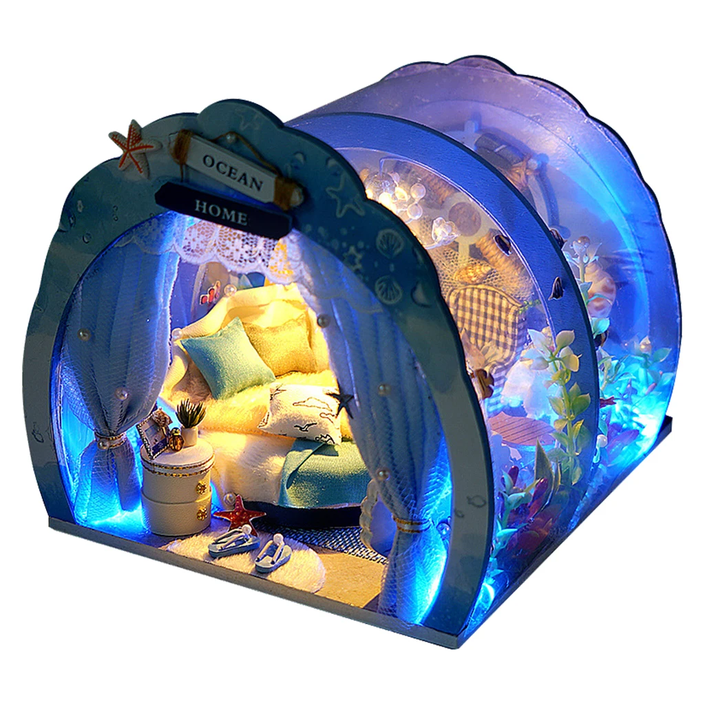 

3D Assemble Wood Miniature DollHouse Creative Room with Furniture Kit Fantasy for Kids New Year Festival Gift