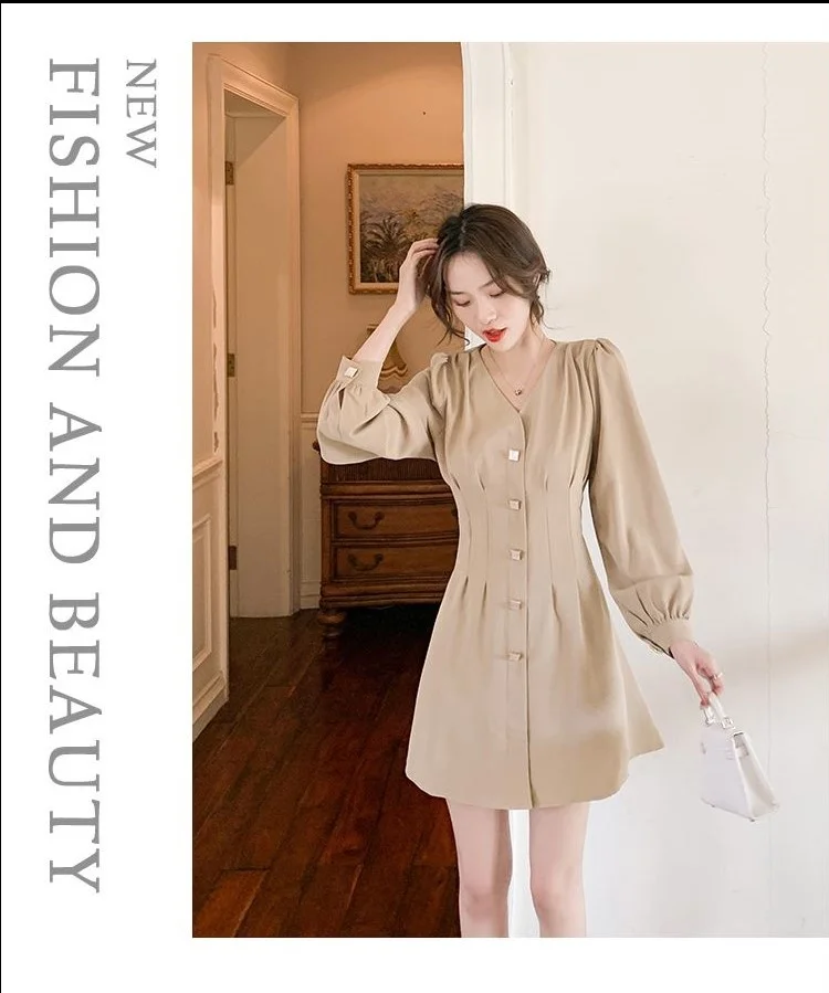 

Осеннее платье с длинным рукавом, в стиле ретро