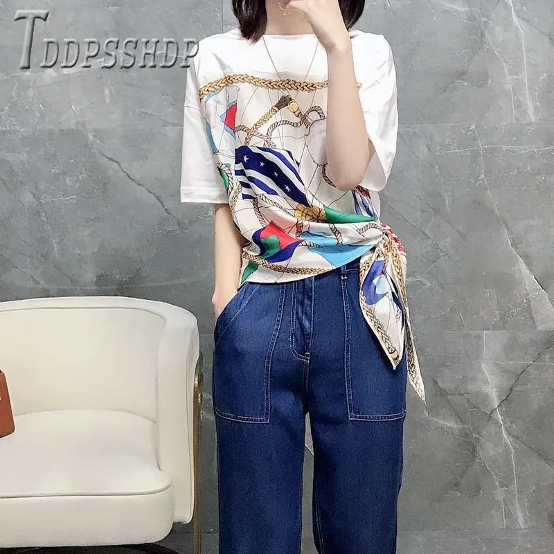 

2020 Chic Casual Women T Shirt Summer Patchwork Fashion Female Tee Shirts
