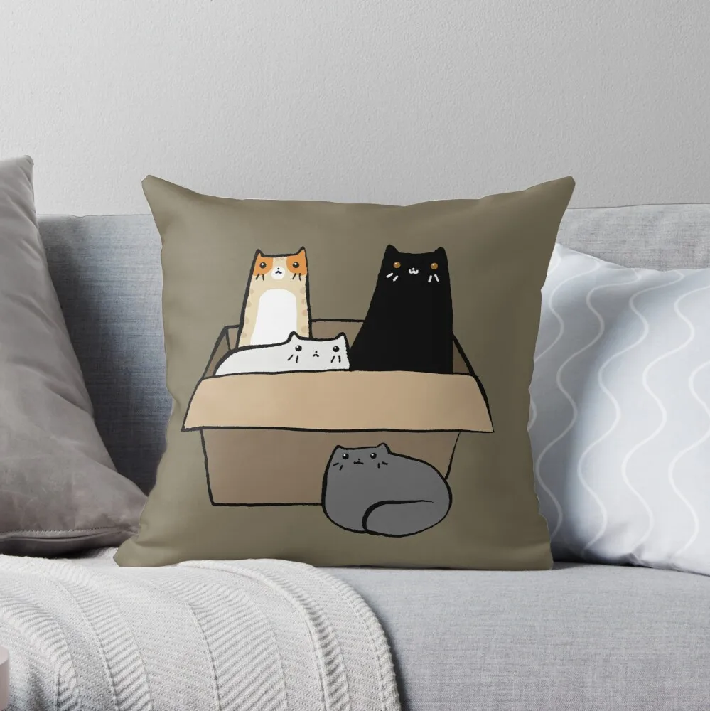 

Декоративная Подушка-чехол из полиэстера с изображением кошек в коробке