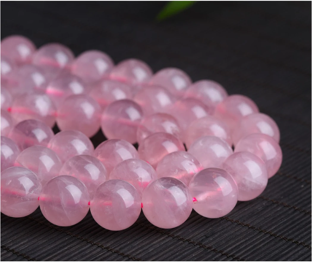 Натуральный розовый кварц 4 12 мм круглые бусины из драгоценных камней для
