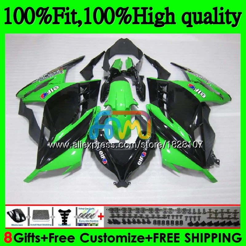 

Injection For KAWASAKI ZX3R EX300 EX ZX 300R 4BS.9 Hot green black ZX-3R ZX300R 13 14 15 16 17 2013 2014 2015 2016 2017 Fairings