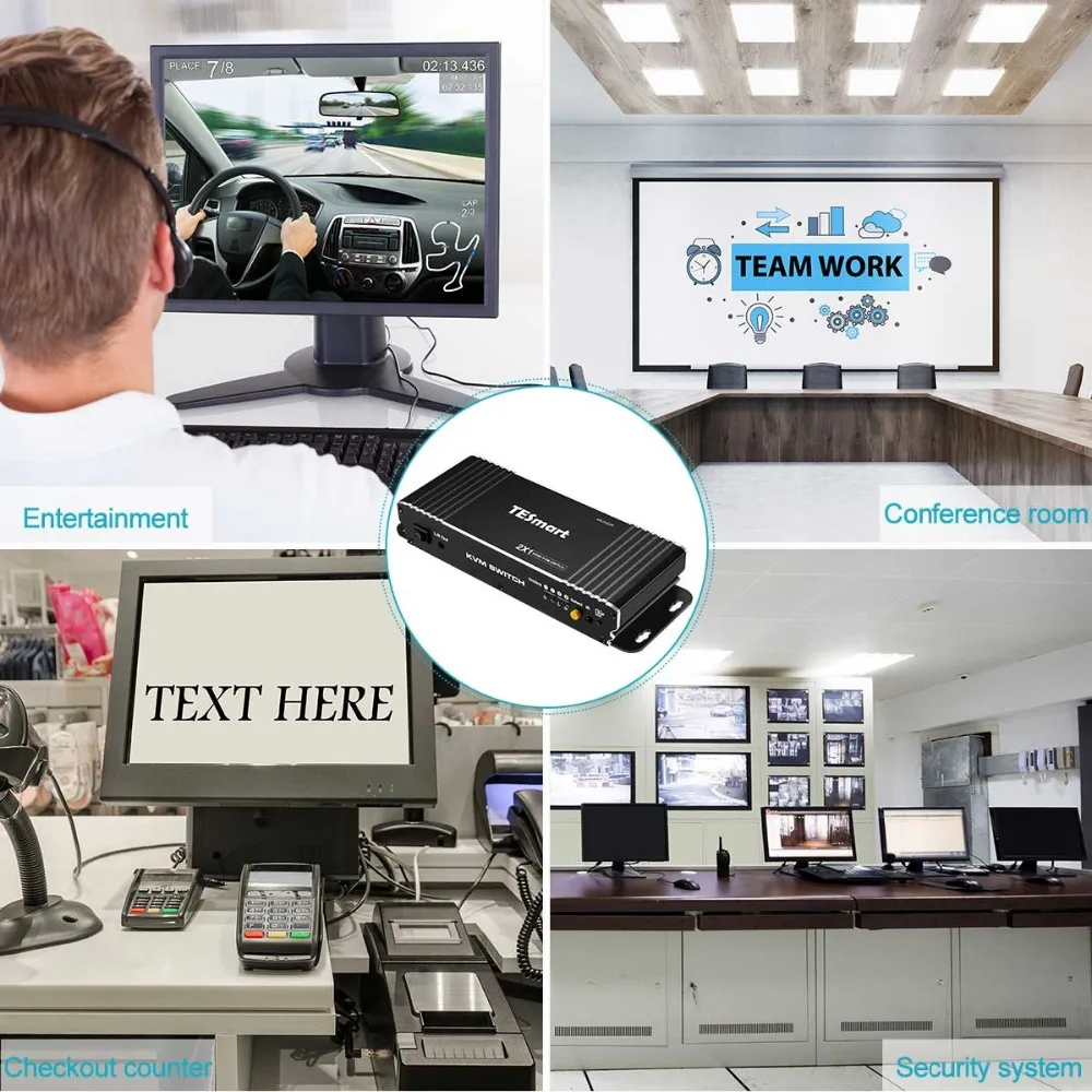 HDMI переключатель 4K, TESmart HDMI 4K@ 60Hz Ultra HD 2x1 HDMI KVM переключатель поддерживает USB 2,0 устройств управления до 2 компьютеров/серверах