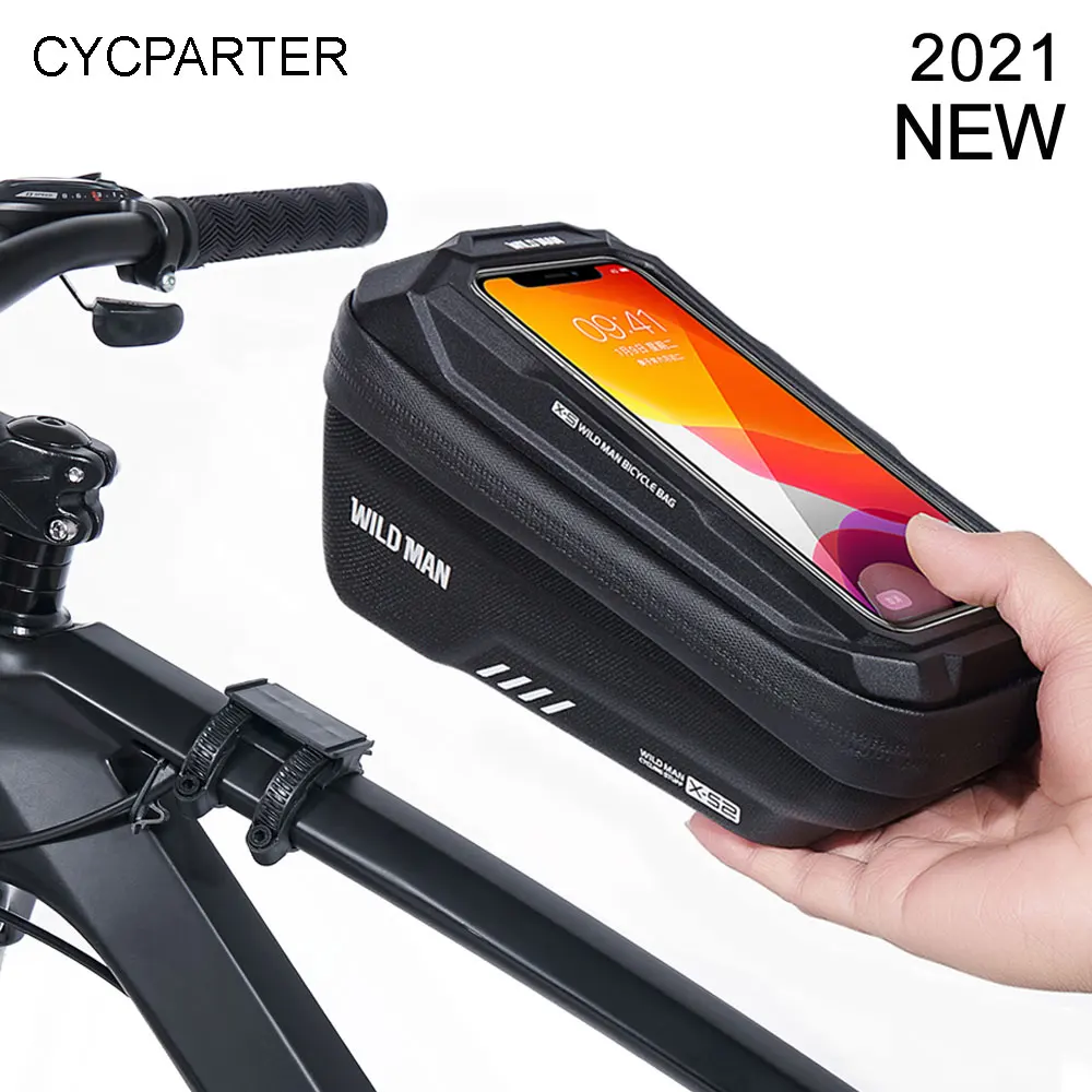 

WILD MAN Bicycle Bag Frame Front Top Tube Cycling Bag Waterproof Phone Case Motorcycle Bag MTB Pack Holder Bicycle Accessories