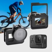 aluminum alloy protective case for gopro hero 8 black metal case frame cage uv lens filter for go pro 8 camera accessories