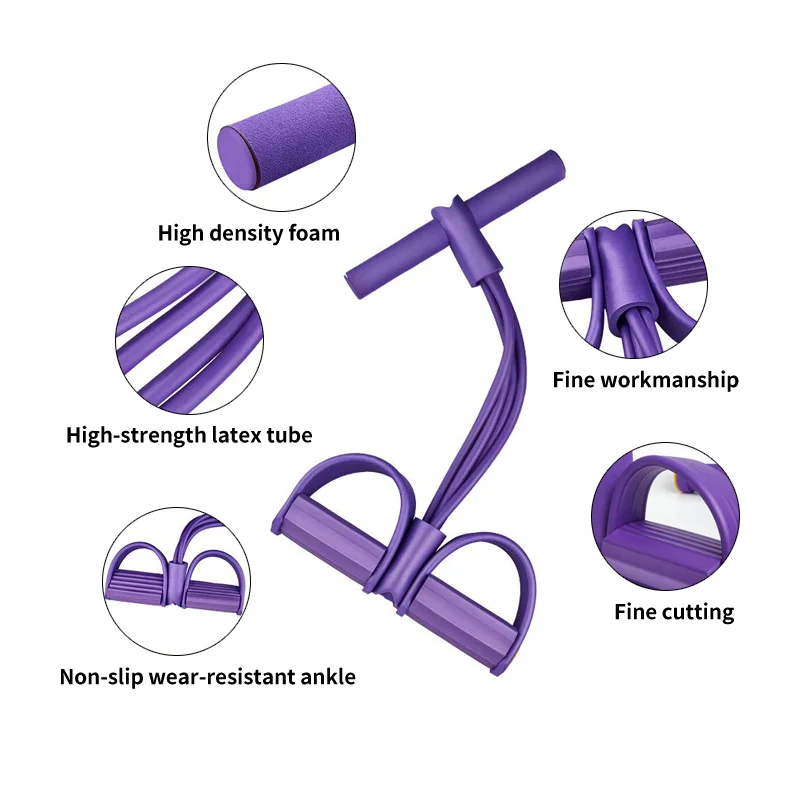 Тренировочный Канат с 4 педальными трубками тренажер для лодыжки и брюшного