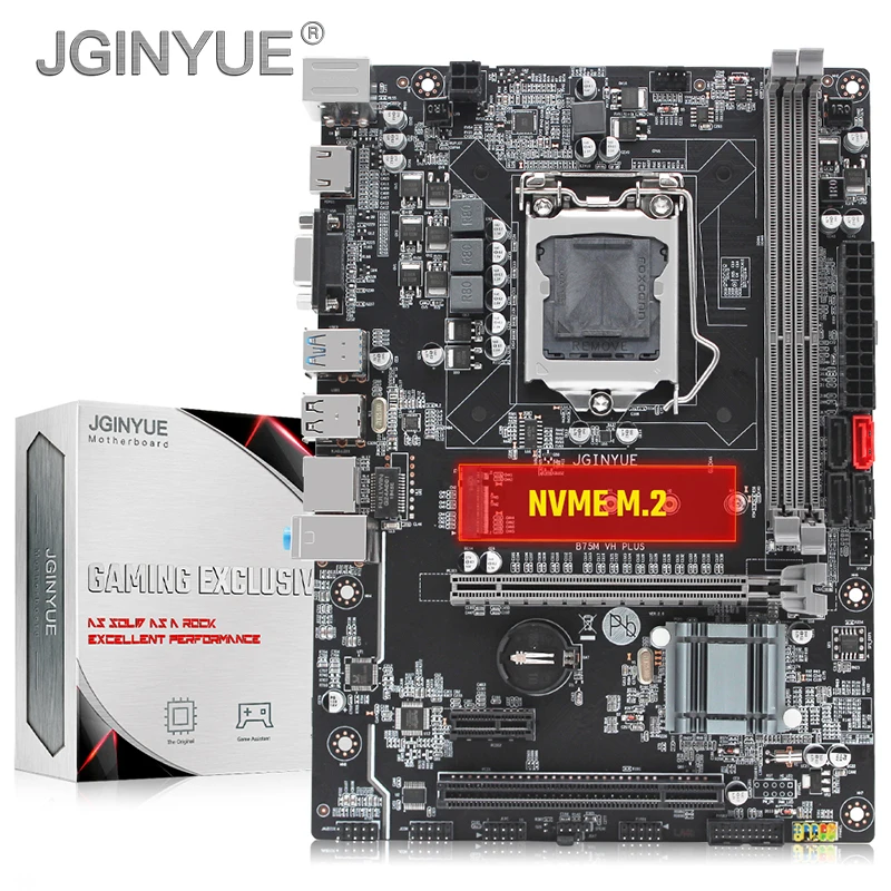 JGINYUE B75 материнская плата LGA 1155 для i3 i5 i7 Ксеон E3 процессор DDR3 16G 1333/1600 МГц памяти M.2