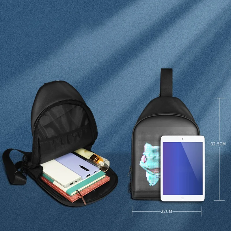 

LED Display Backpack,Male Small Screen Display for Tablet Computer