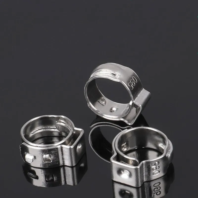 14.6-17.8 mm Pinch Clamps Stepless Single Ear Tight-Seal Vibration-Resistant for Firm Hose and Tube 304 Stainless Steel Pack 100 |