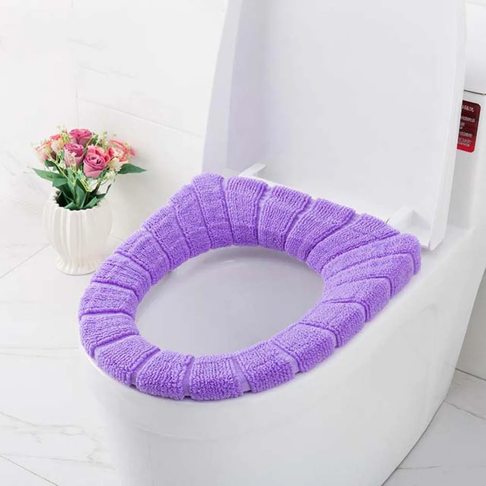 purple Новая теплая мягкая крышка для унитаза, крышка для сиденья, верхняя крышка, Накладка для ванной, теплое сиденье на унитаз, ткань, мягкая крышка для унитаза, моющееся сиденье - Цвет: purple