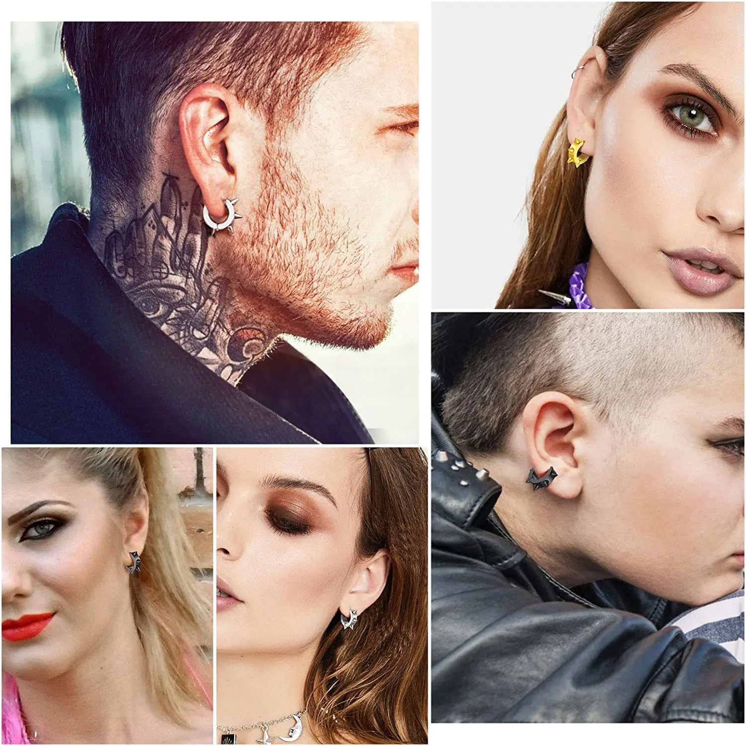 Мужская искусственная кожа Панк Готический Байкер в стиле хип-хоп черная 316L