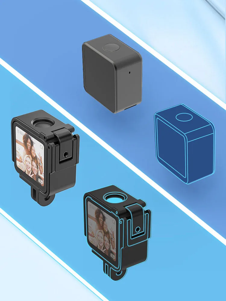 For DJI Action 2 Protective Frame Case Camcorder Housing Mount Bracket with Side Cover Hole Accessory | Электроника