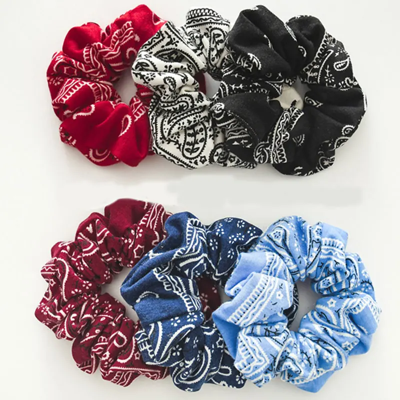 Резинки для волос женские с винтажным принтом хлопковые Завязки в стиле бохо