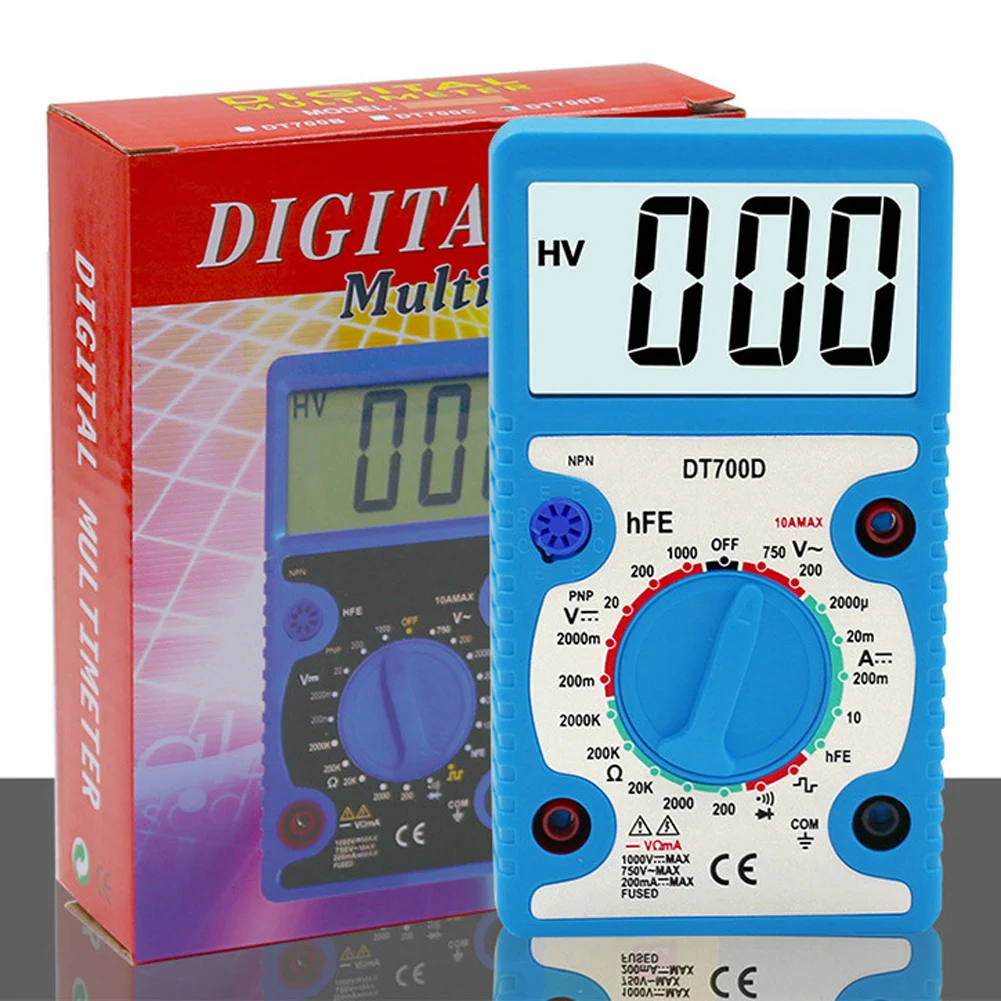 Digital Multimeter Buzzer Overload Protection Mini Wave Output Voltmeter Tester for DC voltage AC voltage Measuring Large Screen