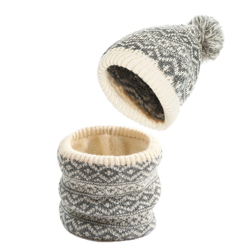 Зимний комплект с кольцом и шарфом шапка для женщин модные вязаные шапки