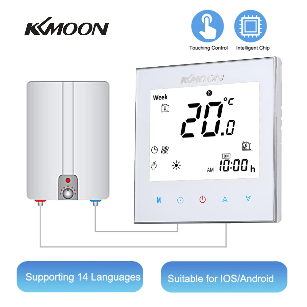 WiFi умный термостат регулятор температуры для воды/электрический подогрев пола воды/газовый котел работает с Alexa Google Home - Цвет: white no WiFi