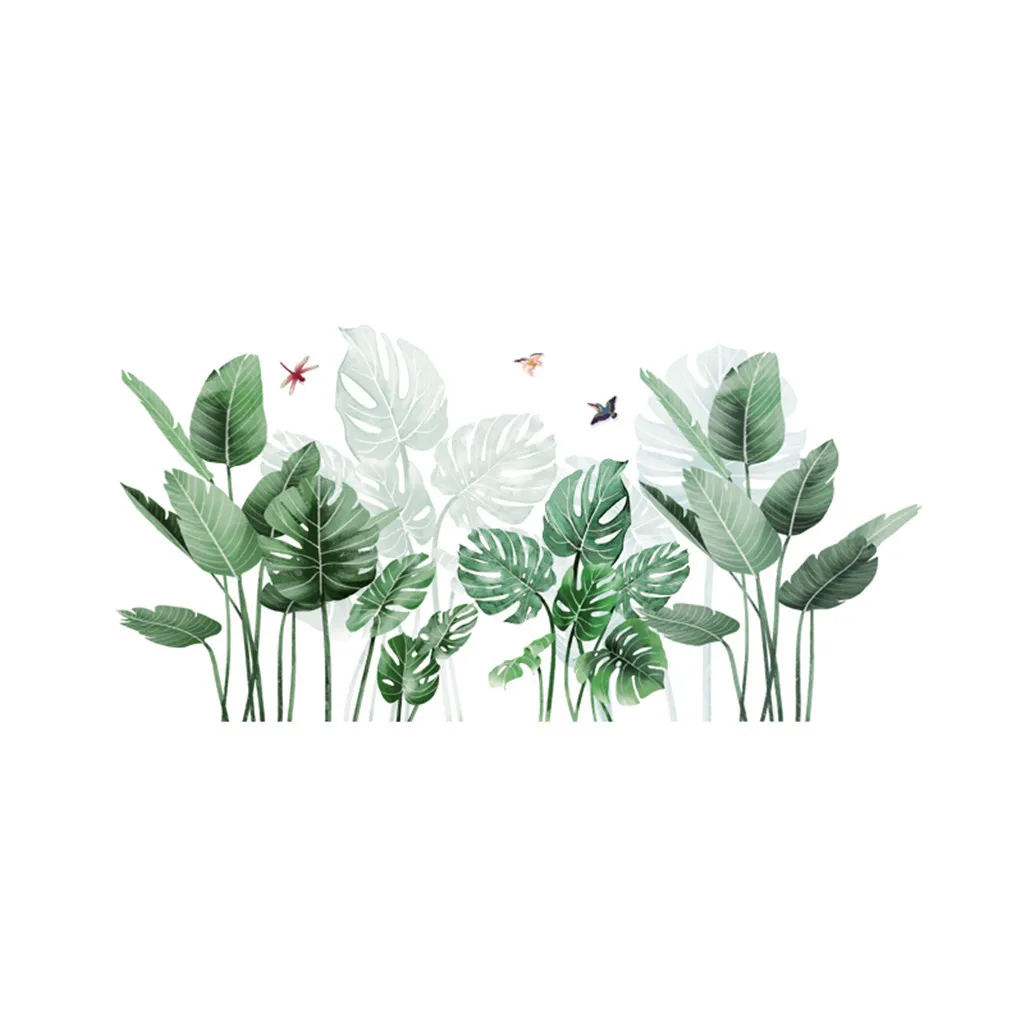 Наклейка на стену s домашний декор тропические растения и листья детская комната