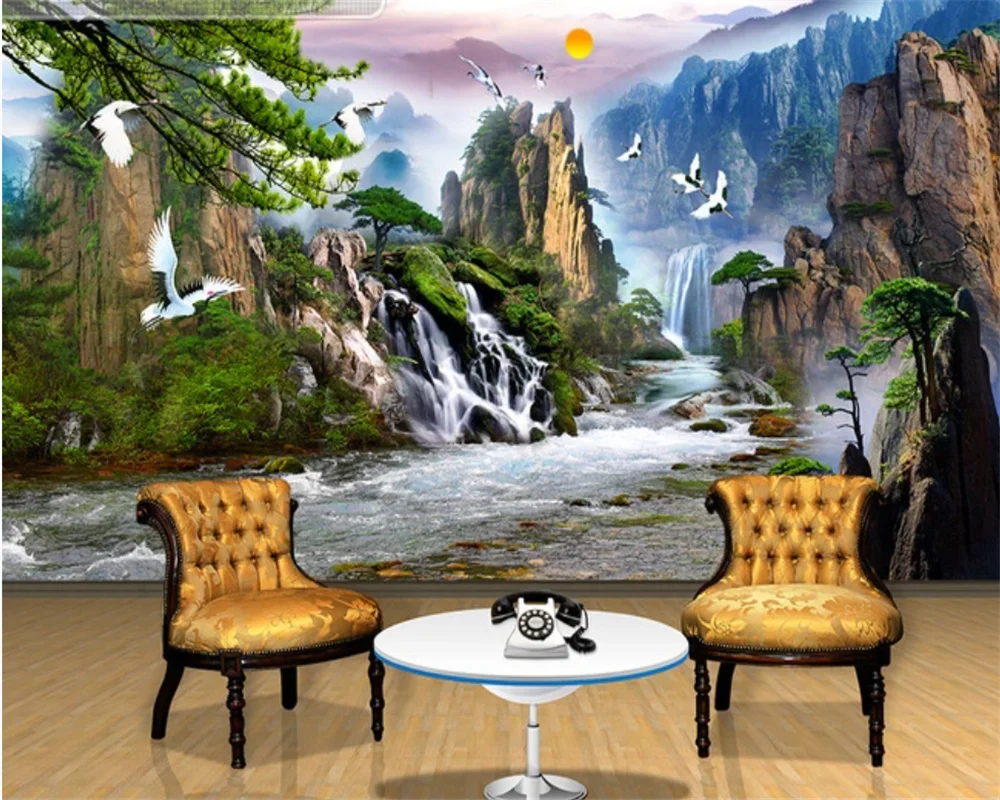 Обои beibehang на заказ с изображением китайского Пейзажа Songhe фоновые обои для