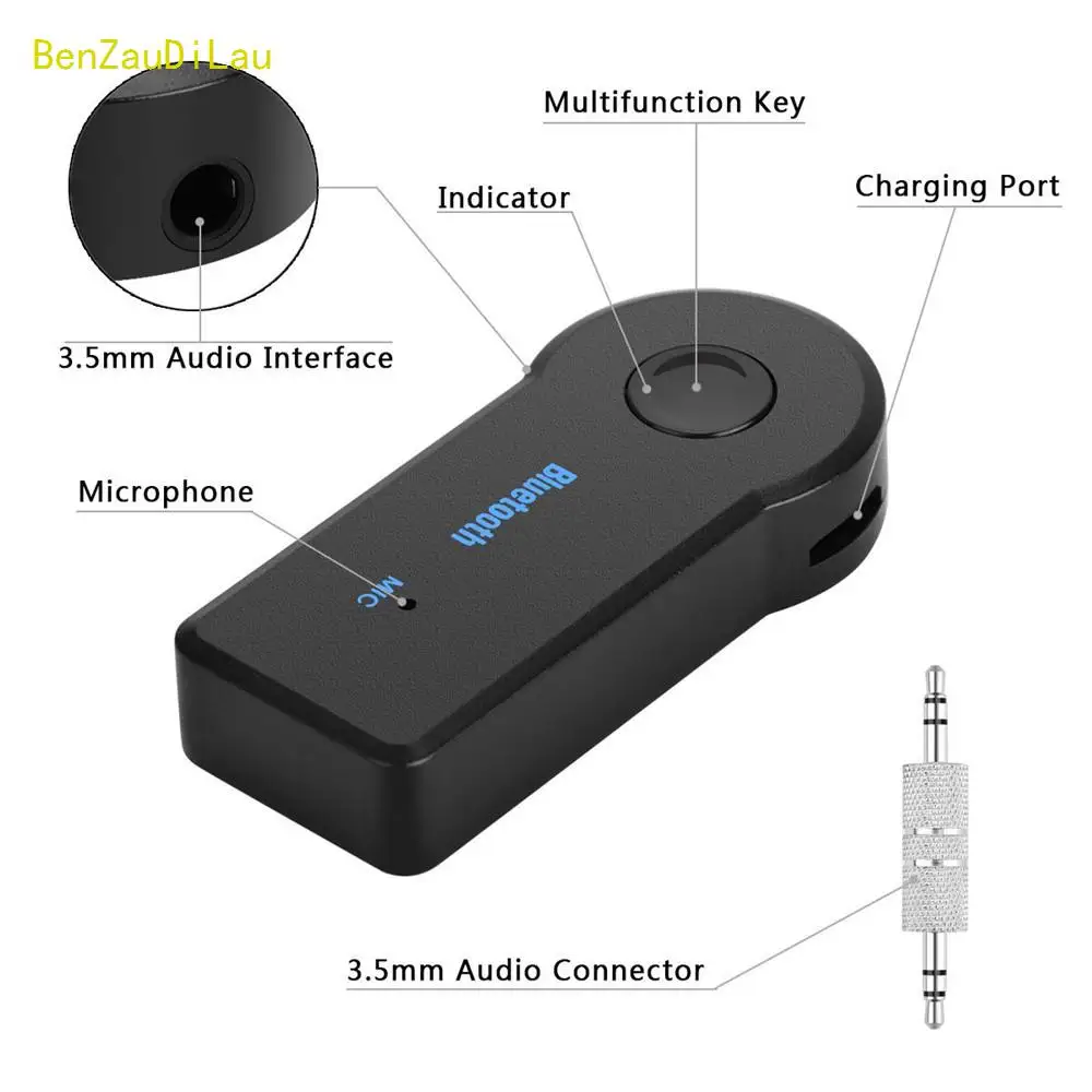 Мини AUX Bluetooth аудио приемник автомобильный передатчик 3 5 мм разъем громкой связи