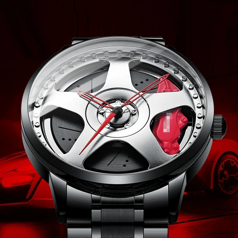 

2022 Hot Sale Mens Luxury Watches Sports Car Watches Waterproof Sport Rim Hub Wheel Wristwatch Car Quartz Men's Real 3D Model