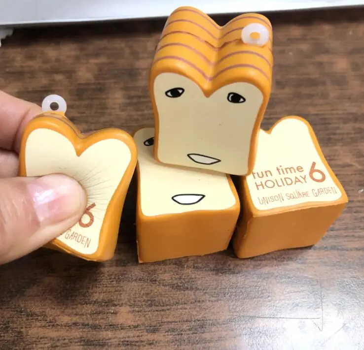 4 шт./лот Распродажа с бесплатной доставкой ПУ пена Мягкий мягкий красивый брелок для ключей на хлеб игрушка для снятия стресса рекламный подарок мяч