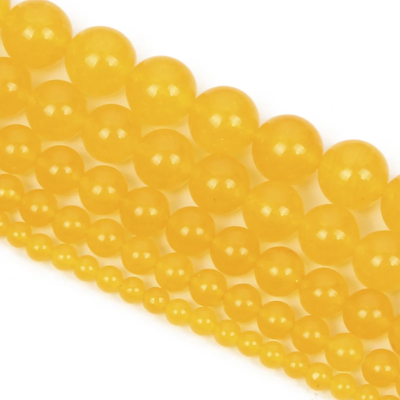 Бусины из натурального камня желтые халцедоны нефритовые круглые бусины