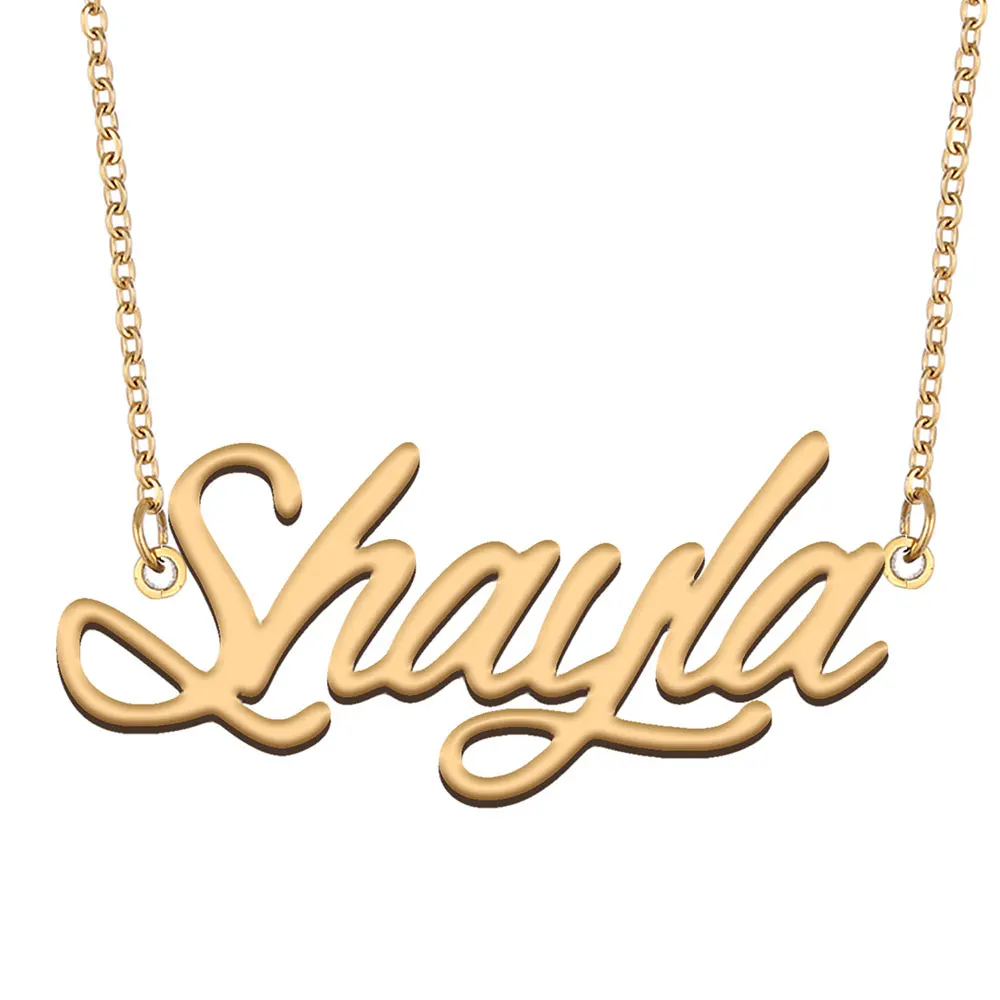 

Shayla Name Necklace for Women Stainless Steel Jewelry Gold Plated Nameplate Pendant Femme Mother Girlfriend Gift