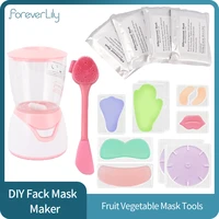 mini automatic diy natural collagen fruit facial mask maker machine clean brush with 10pcs plastic reusable facial mask mold