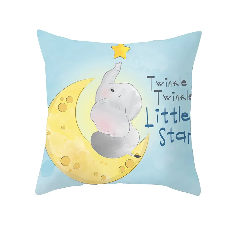 

Cartoon Cushion Cover Pink Floral Decorative Sofa Cushions Pillowcover 45x45 Polyester Square Throw Pillow Pillowcase Home Decor