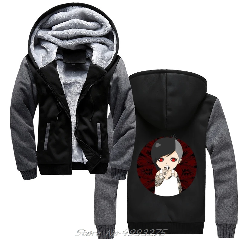Длинные толстовки с капюшоном Kaneki Ken из аниме Токийский Гуль шерстяная подкладка