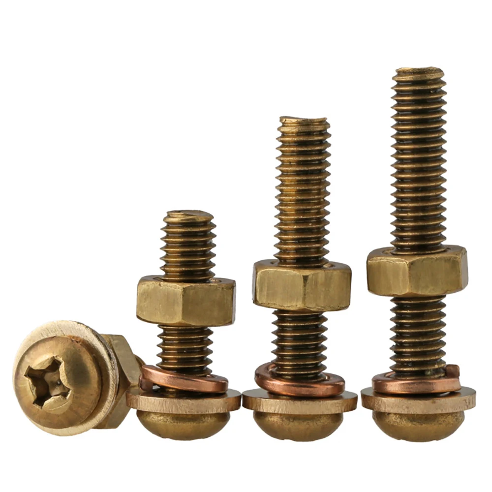 10PcsM3 Length4mm-30mm латунная сковорода головка Крестовая углубление болт Phillips три