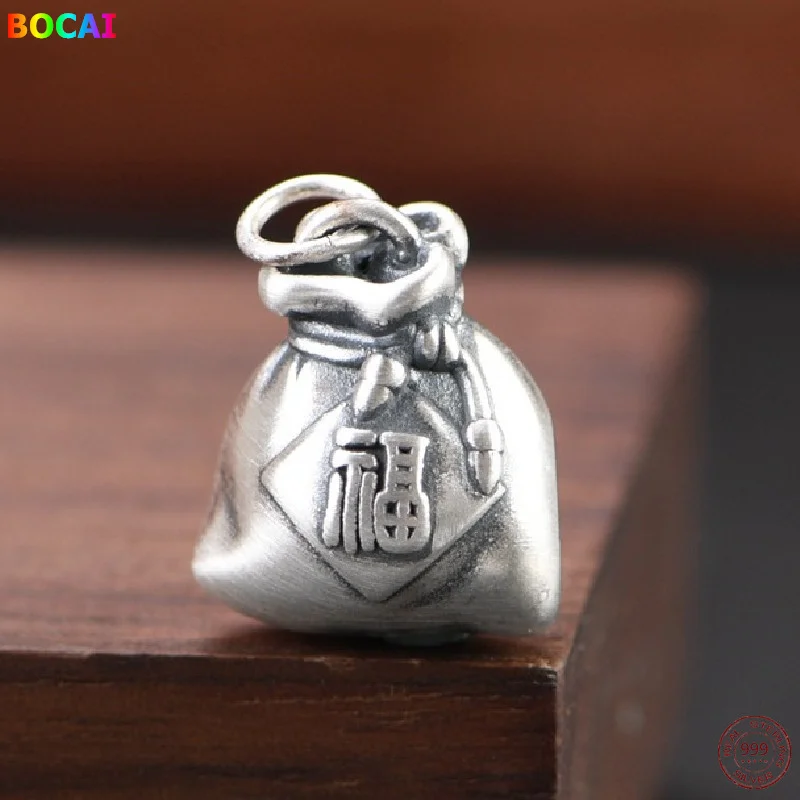 Подвески BOCAI S999 из стерлингового серебра объемный чехол для денег удачи