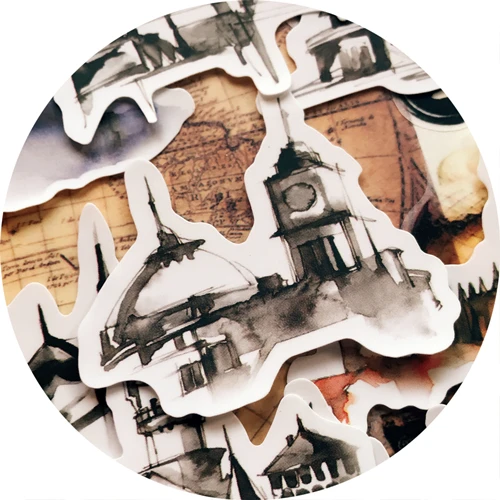 12 наклеек в стиле винтажной готической архитектуры альбом сделай сам для