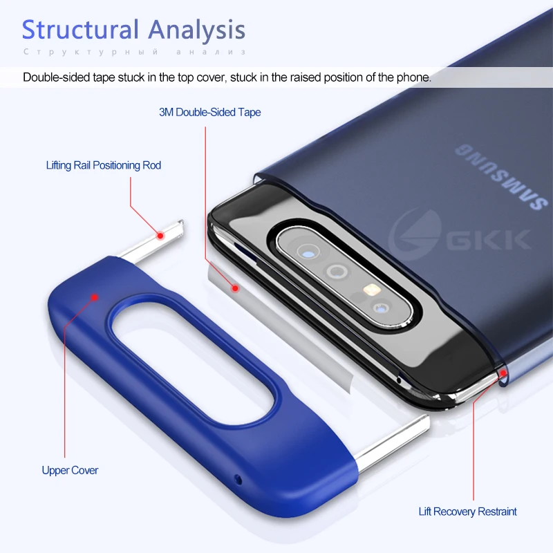 Полупрозрачный матовый защитный чехол 3 в 1 для Samsung Galaxy A80 противоударный