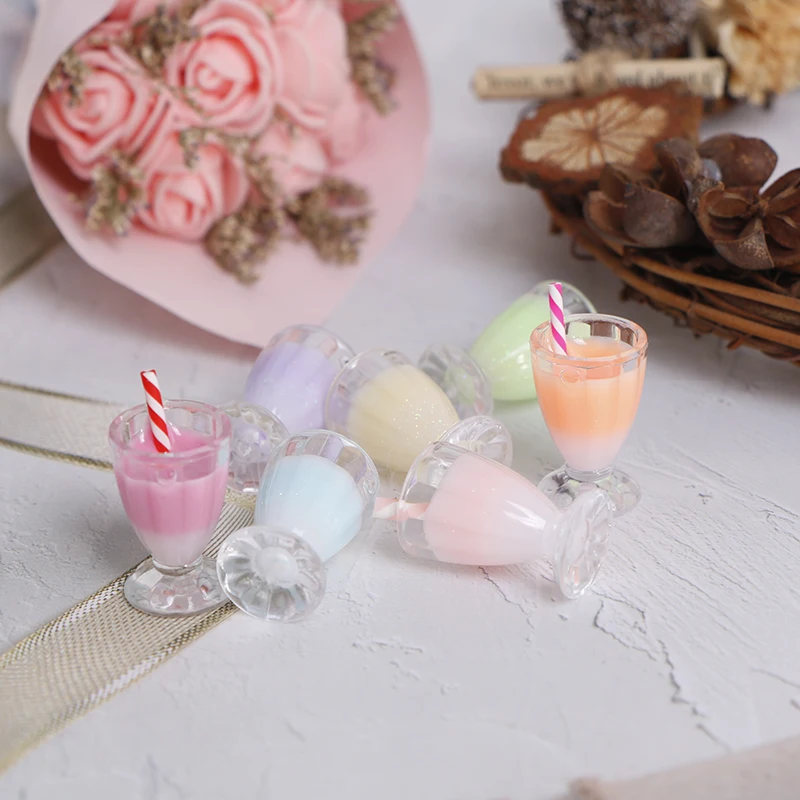 

Hot Sale！4pcs Resin Miniature Dollhouse Tea With Milk Cup Dollhouse Accessories Cups Toy