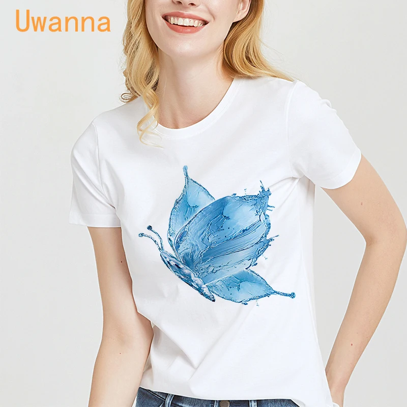 

Fashion Women's Tshirts Casual Harajuku Beautiful Butterfly Printed Tops Short Sleeve Summer Female T Shirt For Women Clothing