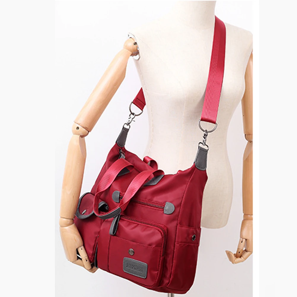 

Women Large Capacity Handbag Waterproof Tote Travel Nylon Multifunction Multi Pockets Messenger Storage With Shoulder Strap