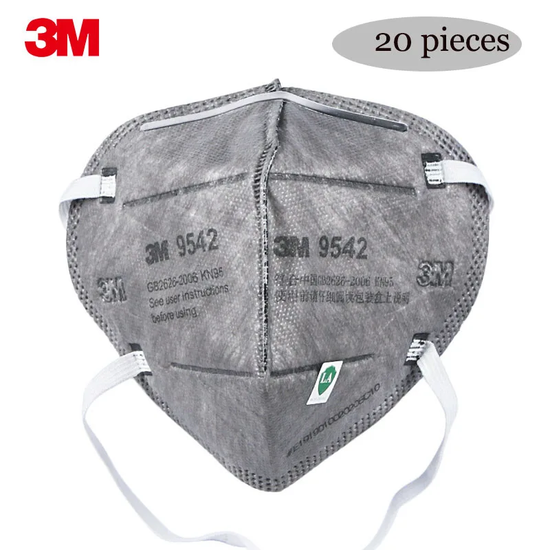 3M 9542 KN95 противопылевая маска с активированным углем Одноразовый Респиратор для частиц индивидуальная упаковка Подлинная маска 3M GM003 маска из папье маше маска кот 11051305 декоративная маска из папье маше лиса 11 24693 3 упаковка